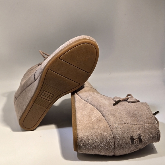 Toms Women's Kala Suede Ankle Boots Lace-Up Wedge Booties Desert Tan Size US 7 - Picture 7 of 16